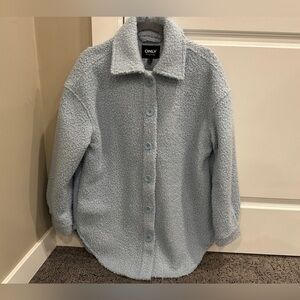 Only blue boucle oversized shacket| size small